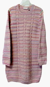Children's Place Girls' Multi Pastel Striped Knit Sweater Dress Sz 14 Fairy Kei - Picture 1 of 10