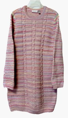 Children's Place Girls' Multi Pastel Striped Knit Sweater Dress Sz 14 Fairy Kei - Image 1 of 4
