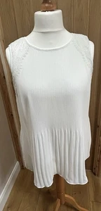 Next Ladies Size 12 Ivory/cream Sleeveless Blouse - Picture 1 of 6