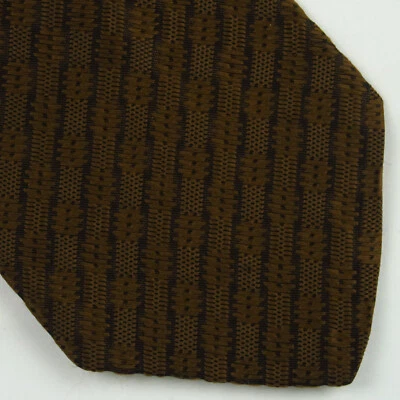 Corbata de cuello tejida vintage Pietro di Roma marrón negro blanco a cuadros 56"x3,75" Foto 1 de 4