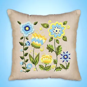 Kit de bordado Crewel ~ Almohada de fantasía floral Design Works #DW3490 - Imagen 1 de 3