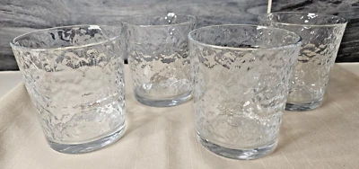 Set of 4 Textured CircleWare Clear Mottled Drinking Tumbler Glasses - Image 1 of 4