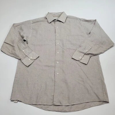 Geffrey Beene sin arrugas 16 32/33 crema guinga manga larga abotonada Foto 1 de 4