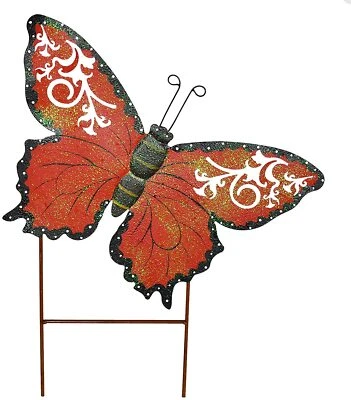 Estaca de jardín de mariposas decorativa estaca de patio de mariposas, lindo insecto decoración metal Foto 1 de 4