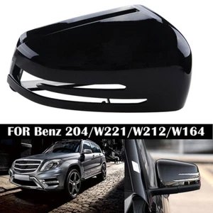 1X Gloss Black Right Side Mirror Cover Cap For Mercedes Benz CLA W212 W221 W204 - Picture 1 of 7