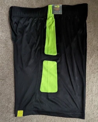 PANTALONES CORTOS DE BALONCESTO PERFORADOS TEK GEAR - XL para hombre negro/amarillo neón nuevos con etiquetas $30 Foto 1 de 4