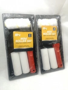 10pc Mini Small Paint Roller Set Touch Up Kit Job Sleeve Handle Tray Rollers UK - Picture 1 of 11