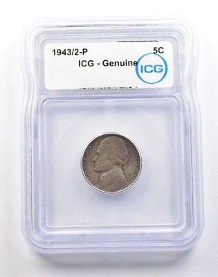1943/2-P Jefferson Nickel Genuine ICG *2216 - Image 1 of 3