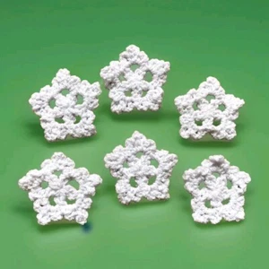 White Crochet Snowflakes - Christmas Decorations - Cotton Handmade Ornaments - Picture 1 of 8