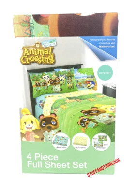 Animal Crossing New Horizons Kids Children Bedding Sheet Set 4pc Full Size NEW - Image 1 of 3