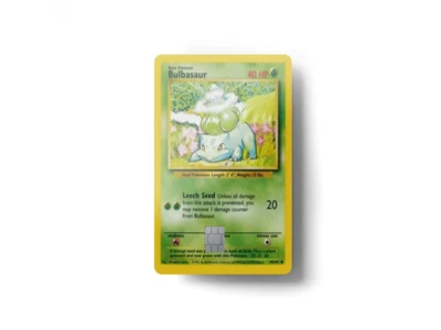 Conjunto base Bulbasaur recubrimiento de tarjeta de crédito Foto 1 de 4