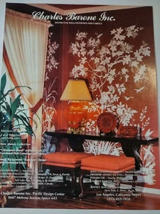 Vintage Print Advertisement Charles Barone Inc Wallcovering Fabrics - Picture 1 of 4