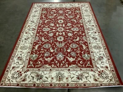 BURGUNDY / IVORY 5'-3" x 8'-3" Back Stain Rug, Reduced Price 1172668473 HK78B-5 - Image 1 of 3