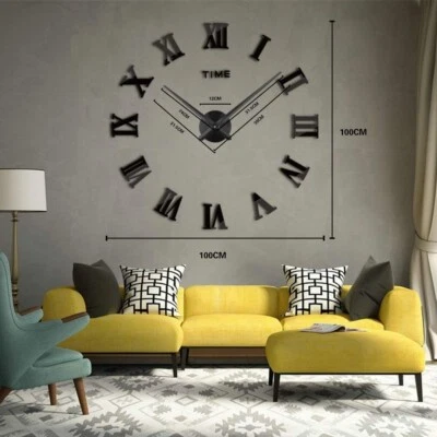 3D Reloj DIY Negro De Pared Decorativo Decoraciones Para El Hogar Salas La Casa - Image 1 of 4