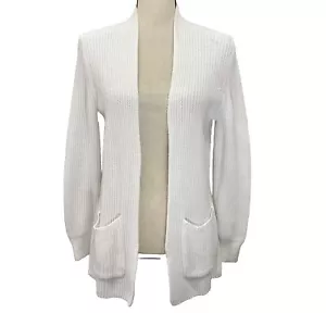 Cardigan taschino Madewell Nolan Occhiello Bianco a costine Lavorato a Maglia Donna Small K8166 - Foto 1 di 9