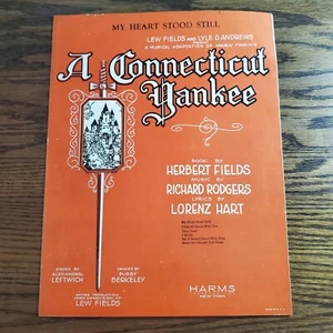 1927 Vintage Sheet Music My Heart Stood Still A Connecticut Yankee Rodgers Hart - Picture 1 of 13