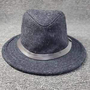 Filson Mackinaw Wool Packer Hat Fedora Size Large Charcoal C.C. Made In USA Read