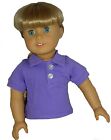 Purple Knit Polo Shirt Fits 18inch American Girl Doll 