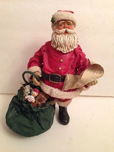 Vintage Papiertuch Mache Weihnachtsmann Figur mit Spielzeug Taiwan ROC 10"" - Bild 1 von 7