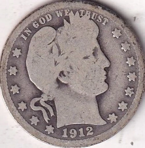 1912 SILVER Barber Quarter - G - #263 - BEAUTIFUL COLOR - BEAUTIFUL COIN Cover