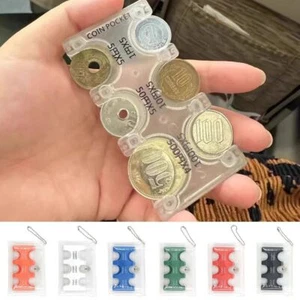 Solid Color Plastic Purse Multi-position Coin Dispenser Coin Pocket Money - Picture 1 of 18