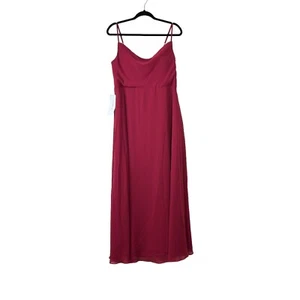 Azazie NEW Daenerys Bridesmaid Dress Burgundy Size 12/14 sleeveless maxi - Picture 1 of 8