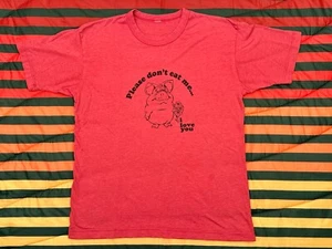 VTG 90s Auth. Urban Outfitters Please Don't Eat Me I Love You Shirt Mens S/M Pig - Picture 1 of 5