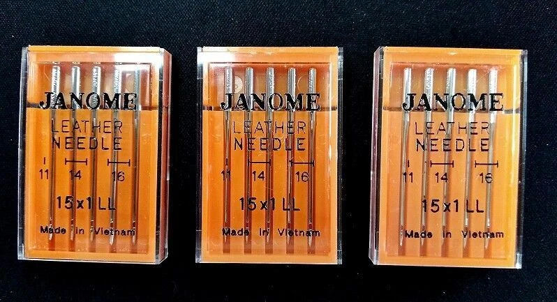 3X Agujas Janome Genuinas "Cuero" Tallas Mixtas Paquete de 5/ Foto 1 de 1