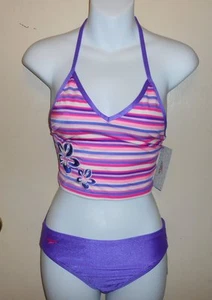 Speedo Girls Two (2) Piece Tankini Swimsuit Pink & Purple Ten (10) NWT - Picture 1 of 2