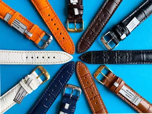 Uhrenarmband Louisiana Kroko Calf 20/16mm schwarz braun blau weiß orange / 115 - Bild 1 von 12