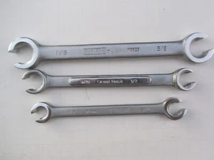3 PC. SAE FLARE LINE NUT WRENCH SET Master Mechanic and Great Neck - Picture 1 of 2