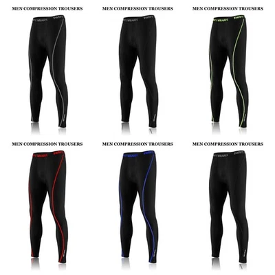 Mens Compression Leggings Sports Running Gym Cycling Skin Fit Base Layer Trouser - Image 1 of 4
