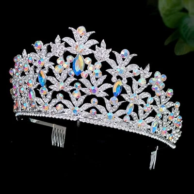  Tiara nuziale brillante per la sposa Tiara corona da cerimonia nuziale con - Immagine 1 di 4