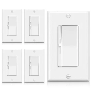 BESTTEN 5er Pack Super Slim Slide Dimmer Lichtschalter, Leiser Dimmschalter, Wand P - Bild 1 von 11