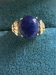 Vintage 14K Genuine Lapis 2 Carat Ring - Picture 1 of 7