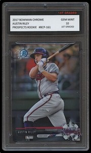 AUSTIN RILEY 2017 BOWMAN CHROME PROSPECTS Topps 1ST GRADED 10 ROOKIE CARD BRAVES