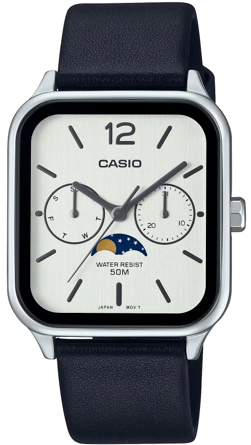Casio MTP-M305L-7A Moonphase Quartz Men's Watch - Silver