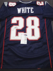 James White New England Patriots Autographed SB Champ Custom Jersey COA=JSA - Picture 1 of 3
