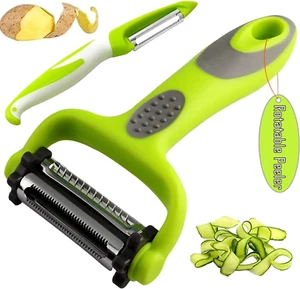 3-In-1 Vegetable Peeler - Rotatable Blades for Potato, Carrot, Non-Slip Handle - Picture 1 of 9
