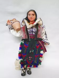 Romanian Doll Female In National Costume 8" Colorful Dress Missing Base - Picture 1 of 10