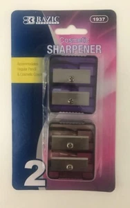 2Pc Eye & Lip Pencil Sharpener-Think & Thin Jumbo Pencil Cosmetic Sharpener - Picture 1 of 4