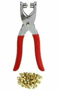 Eyelet Plier Punch Tool DIY Hole Maker Leather Craft Kit Free 100 Brass Eyelets - Picture 1 of 8