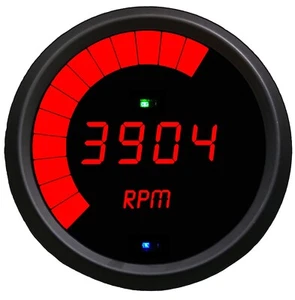 3 3/8" Multi Function Programmable Tachometer Red LED Gauge Black Bezel - Picture 1 of 1