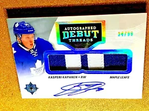 2016-17 Ultimate Collection Kasperi Kapanen Autógrafo Debut Threads Rookie Auto - Imagen 1 de 9