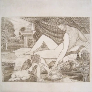 INCISIONE A BULINO - Stampa d'Arte - " Venere con puttino " - incisore A. Cozzi - Picture 1 of 1