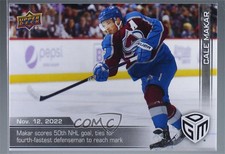 2022-23 Upper Deck Game Dated Moments /599 Cale Makar #16
