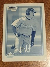 J.D. MARTINEZ 2010 Bowman Chrome Prospect Cyan Printing Plate #1/1 ASTROS DODGER