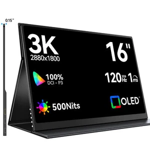 EVICIV 16.0" 120Hz 3K OLED 100% DCI-P3 Portable Monitor w/ 100000:1 500 cd/m² DE - Afbeelding 1 van 16