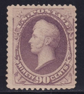 US Sc# 218 *MINT RG LH* { 90c PURPLE COMMODORE PERRY } BEAUTY "SCARCE FROM 1888 - Image 1 of 4