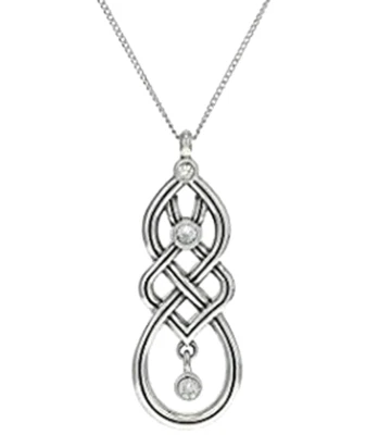 Brighton Interlok Cascade Silver Crsytal Pendant Necklace NWT $68 - Image 1 of 4